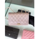 Copy Best BOY CHANEL Original Wallet on Chain & Gold-Tone Metal B80287 light Pink HY7739Qc72