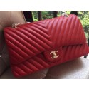 Copy Best Chanel Classic Flap Bag Red Sheepskin Chevron Quilting A1113 Gold HY18324Qc72