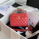 Copy Best Chanel vanity case Lambskin, Shiny Crumpled Calfskin & Gold-Tone Metal AS2179 Pink HY22704Qc72