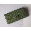 Copy Chanel Classic Flap Wallet A31506 green Gold-Tone Metal HY18457Kn92
