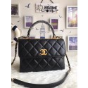 Copy Chanel Original Sheepskin Leather Tote Bag 92236 black Gold Buckle HY207Kn92