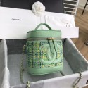Copy CHANEL Tweed vanity case Gold-Tone Metal AS1336 light green HY9332Kn92