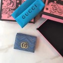 Copy Gucci GG Marmont Card Case 466492 Blue HY17497Zn71