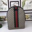 Copy Gucci GG Supreme backpack with Web 443805 Brown HY5670Ey31