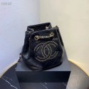 Designer CHANEL Calfskin small Backpack & gold-Tone Metal AS1614 black HY26885vs94