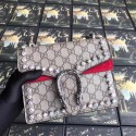 Designer Replica Gucci Dionysus GG Supreme canvas crystal mini bag 421970 red HY1627CF36