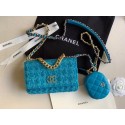 Fake 1:1 CHANEL 19 Flap Bag WOC 33817 blue HY2323YK70