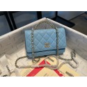 Fake Best Chanel mini Shoulder Bag Grained Calfskin&Gold-Tone Metal AP2804 light blue HY5842Nk59