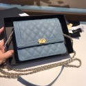 Fake Boy chanel clutch with chain A84433 blue HY14659Hj78