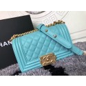 Fake Boy Chanel Flap Shoulder Bag Sheepskin Leather A67085 Blue HY5456QF99