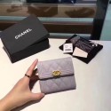 Fake Boy Chanel Matelasse Bi-Fold Wallet Cannage Pattern CHA5261 Grey HY11537Qv16