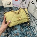 Fake Chanel 19 flap bag AS1160 AS1161 AS1162 light yellow HY221pE71