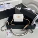Fake chanel 19 flap coin purse with chain AP1787 white HY12924Sq37