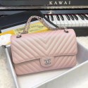 Fake Chanel 2.55 Series Flap Bag Leather A1112CF Pink HY25763xR88