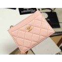 Fake Chanel classic card holder Grained Calfskin & Gold-Tone Metal A84105 pink HY4412xE84