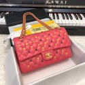 Fake CHANEL Classic Handbag Lambskin Gold-Tone & Ruthenium-Finish Metal A01112 rose HY22169GR32