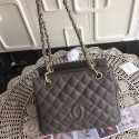 Fake Chanel Coco Cocoon Leather Bag A18004 Grey HY14019Sq37