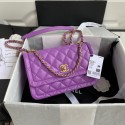 Fake Chanel Flap Bag Sheepskin & Gold-Tone Metal AP1737 Purple HY8741QF99