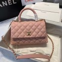Fake Chanel flap bag with top handle A92990 pink HY7204GR32