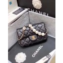 Fake Chanel flap Imitation Pearls bag AS1436 black HY10442Qv16