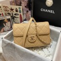 Fake Chanel Flap Shoulder Bag Grained Calfskin AS3002 apricot HY7724Hj78