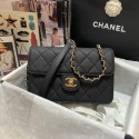 Fake Chanel Flap Shoulder Bag Grained Calfskin AS3002 black HY15178xR88