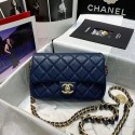 Fake Chanel Flap Shoulder Bag Original leather AS2543 dark blue HY25519Lh27