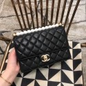 Fake Chanel Flap Shoulder Bag Sheepskin Leather 77399 black HY10510kw88