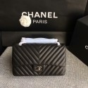 Fake Chanel Flap Shoulder Bags Black Original Sheepskin CF1112 Silver HY25960ny77