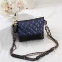Fake Chanel Gabrielle Calfskin Leather Shoulder Bag 8122A Blue HY3344Hj78