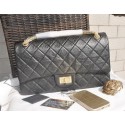 Fake Chanel Glazed Crackled Leather Classic Flap Bag A30227 Black HY25947xE84