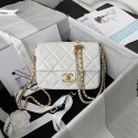 Fake Chanel Lambskin Flap Shoulder Bag Original leather AS2855 white HY17059GR32