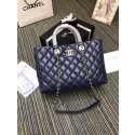 Fake Chanel large shopping bag Aged Calfskin & Gold-Tone Metal A57974 blue HY21756pE71
