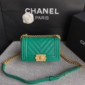 Fake Chanel Le Boy Flap Shoulder Bag Original Caviar Leather P67085 green Gold Buckle HY26549GR32