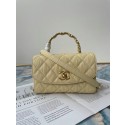 Fake Chanel mini flap bag with top handle AS2477 Cream HY14137lF58