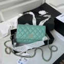 Fake CHANEL mini wallet on chain AP2136 green HY21215ny77