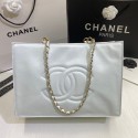 Fake Chanel Original Leather Tote Shopping Bag AS1943 White HY18674Hj78