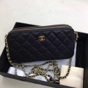 Fake Chanel Shoulder Bag Black Cannage Pattern Leather CHA6845 Gold HY8149eZ32