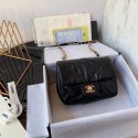 Fake Chanel small flap bag Calfskin & Gold-Tone Metal AS2232 black HY3130Iw51