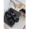 Fake Chanel Smooth Original Leather Sandals C3597 Black HY8206EQ38