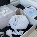 Fake CHANEL Top Handle Leather Bag AS2609 White HY12258xR88