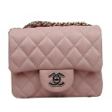 Fake Cheap Chanel Classic MINI Flap Bag CF1115 Pink Cannage Pattern Silver HY8010Kt89