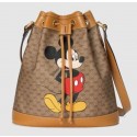 Fake Gucci Disney x Mickey Mouse Small Bucket Bag 602691 Brown HY23205Iw51