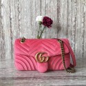 Fake Gucci GG Marmont Chevron Velvet Shoulder Bag 443497 Pink HY24969Sq37