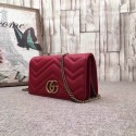 Fake Gucci GG Marmont Embroidered Velvet Mini Bag 488426 Red HY22899GR32