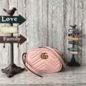 Fake Gucci GG Marmont Matelasse Mini Shoulder Bag 448065A Pink HY26493xR88