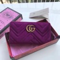 Fake Gucci GG Marmont Velvet Zip Around Wallet 443123 Purple HY14087qZ31