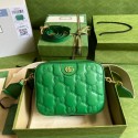 Fake Gucci GG Matelasse leather shoulder bag 702234 Bright green HY11696RY48