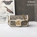Fake Gucci GG Supreme canvas 476433 Mini Shoulder Bag white HY4060ny77