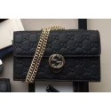 Fake Gucci Icon Gucci Signature Chain Wallet 409340 Black HY10040tu77